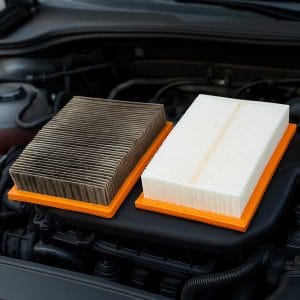 مقایسه فیلتر هوای تمیز و کثیف روی موتور خودرو